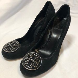Tory Burch Black Suede Wedge